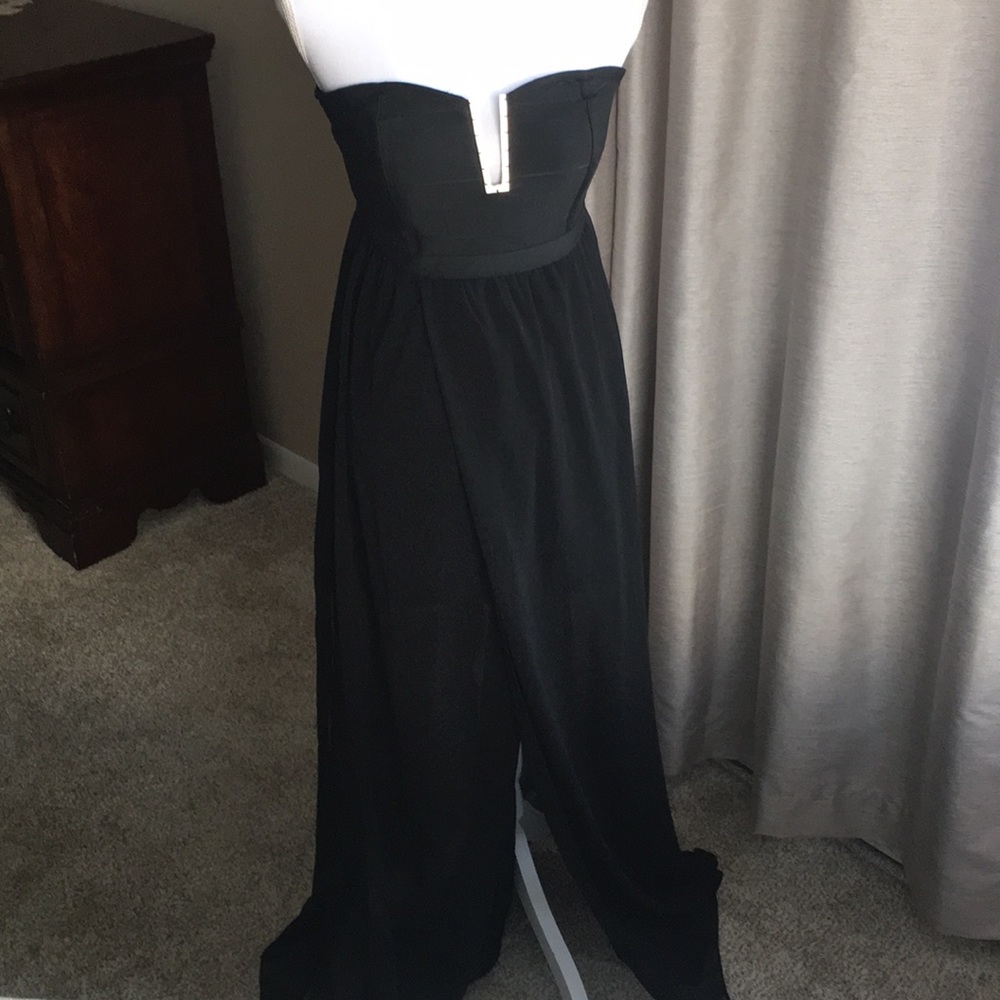 Black mini dress with sheer chiffon overlay